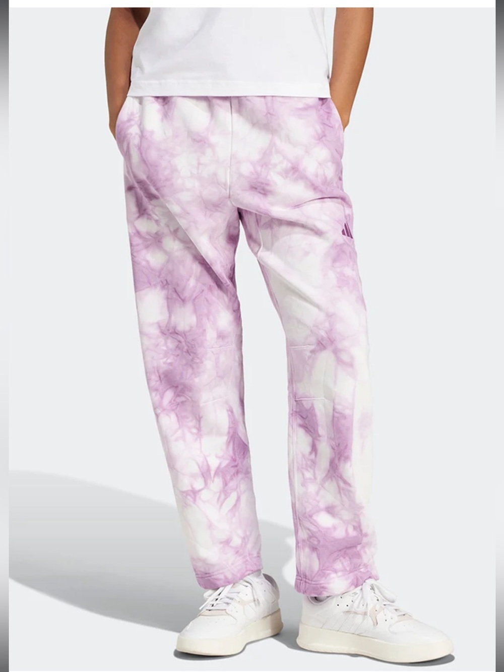 adidas All szn Purple and White Tie-Dye Track Joggers